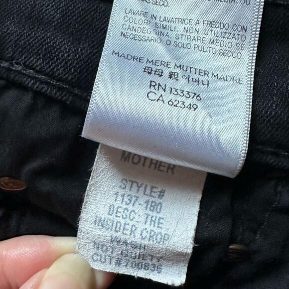 MOTHER Jeans The Insider Crop Black Womens Size 30 - Picture 11 of 12